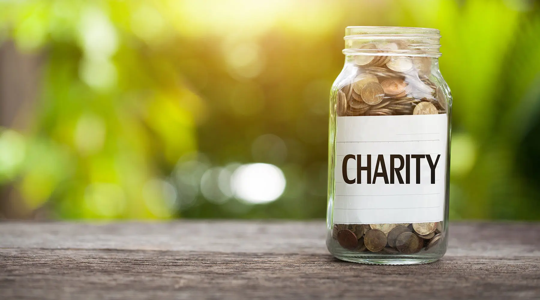 jar of money for charitable donation